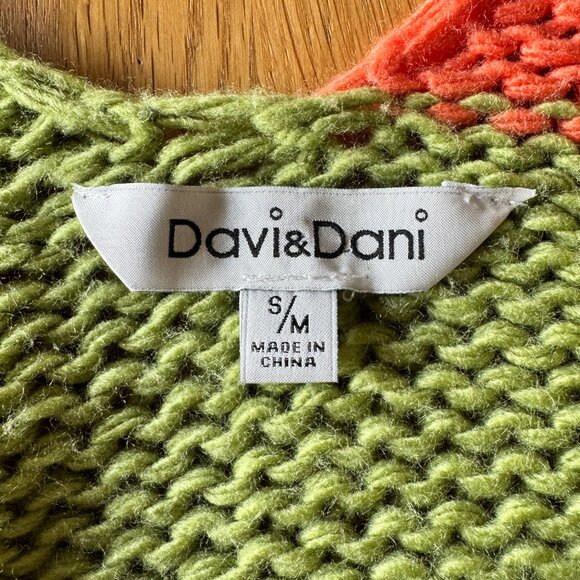 Davi & Dani Colourblock Chunky Knit Dopamine Dressing Cardigan S/M - Picture 8 of 9